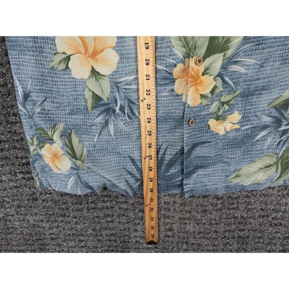 Tommy Bahama Shirt Mens XLX Blue Floral Print Silk Short Sleeve Beach Hawaiian - Picture 9 of 10